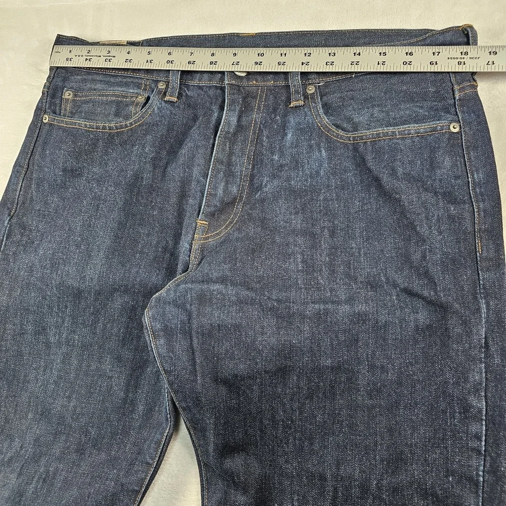 J.Crew 1040 Jeans Men 36x32 Kaihara Denim Japanese Fabric Dark Wash C9053 Indigo